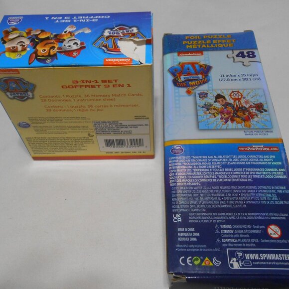 LOT 2 PAW PATROL 48 PC FOIL PUZZLE & 3-IN-1 24 PC PUZZLE & DOMINOES GAME AGES 4+ - Picture 2 of 9